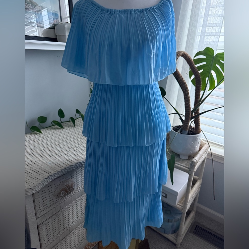 SHEIN Light Blue Layered Maxi Dress